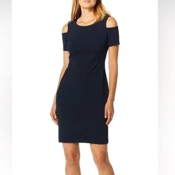 Adrianna Papell Cold Shoulder Sheath Dress Black Size 16 NWT - Picture 1 of 10